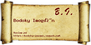 Bodoky Imogén névjegykártya